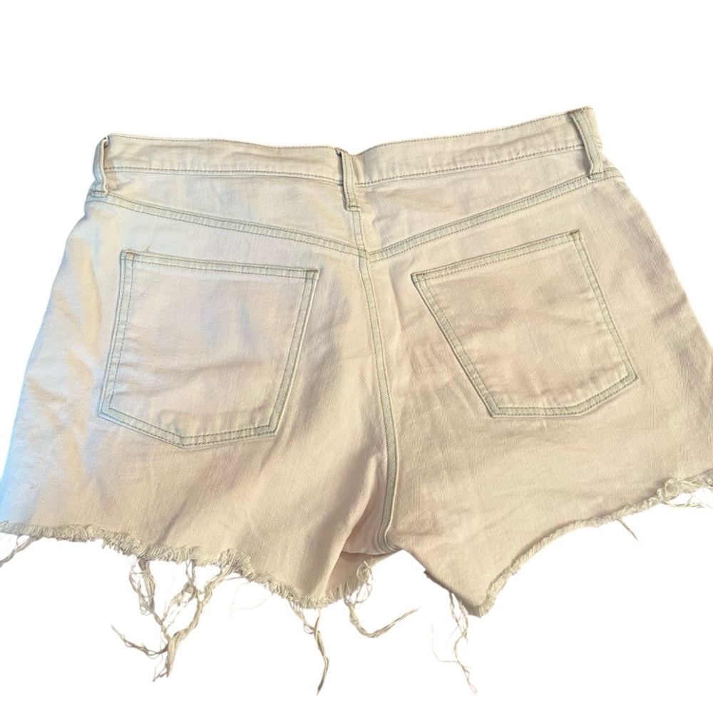 Gap size 12 very light pink almost white Jean shorts high waist stretch - Picture 2 of 8